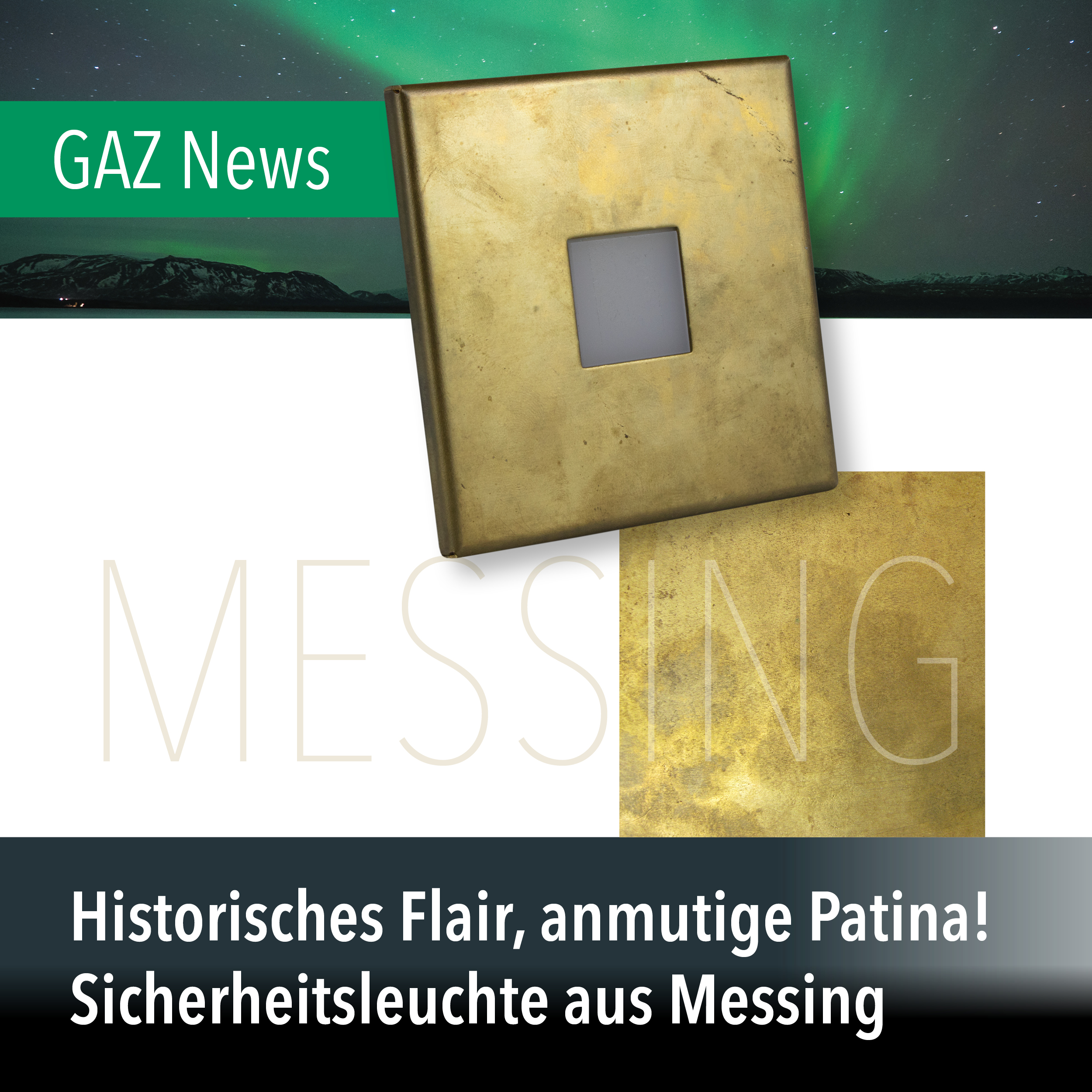 Historisches Flair, anmutige Patina! Sicherheitsleuchte aus Messing