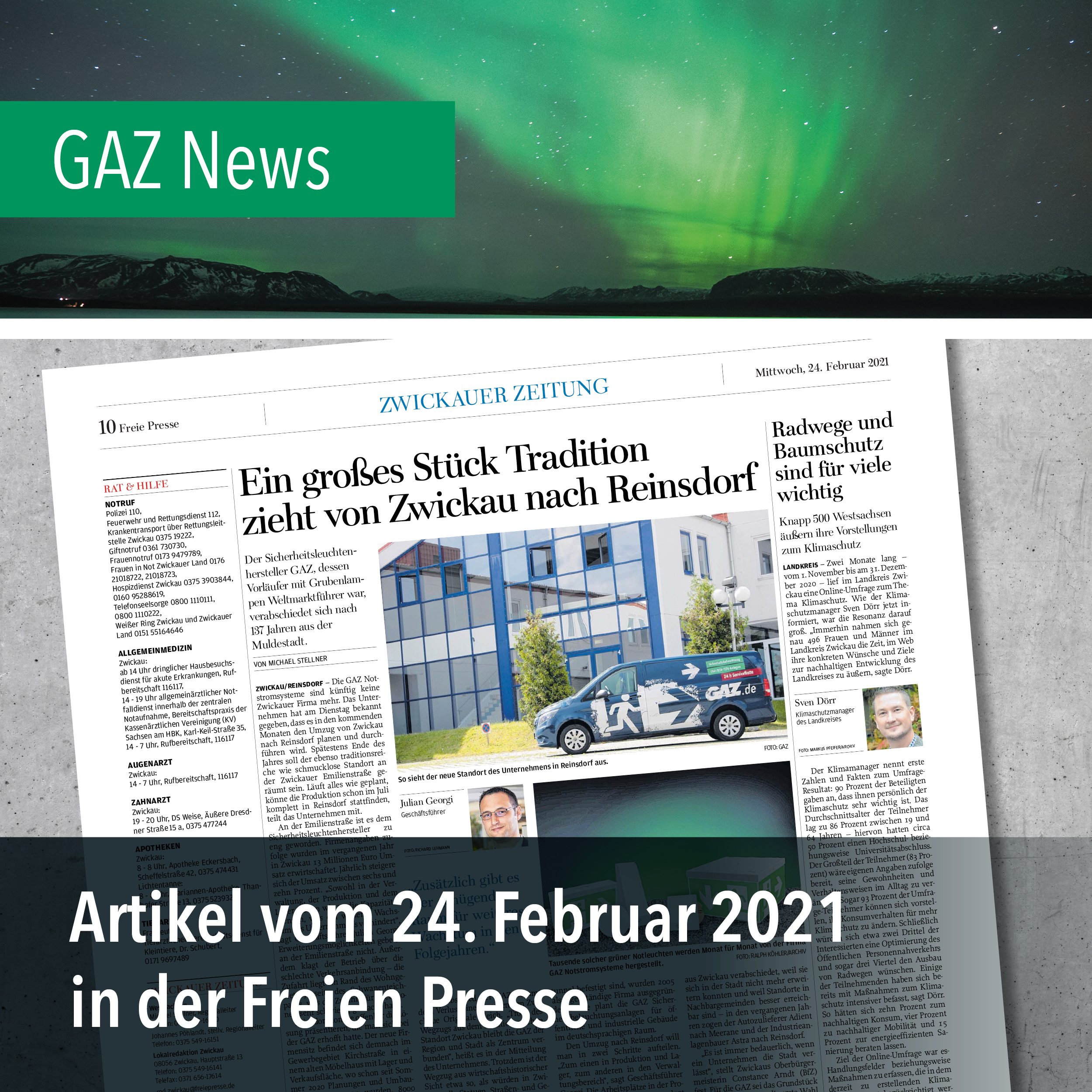 GAZ-News: Freie Presse Artikel – 24. Februar 2021