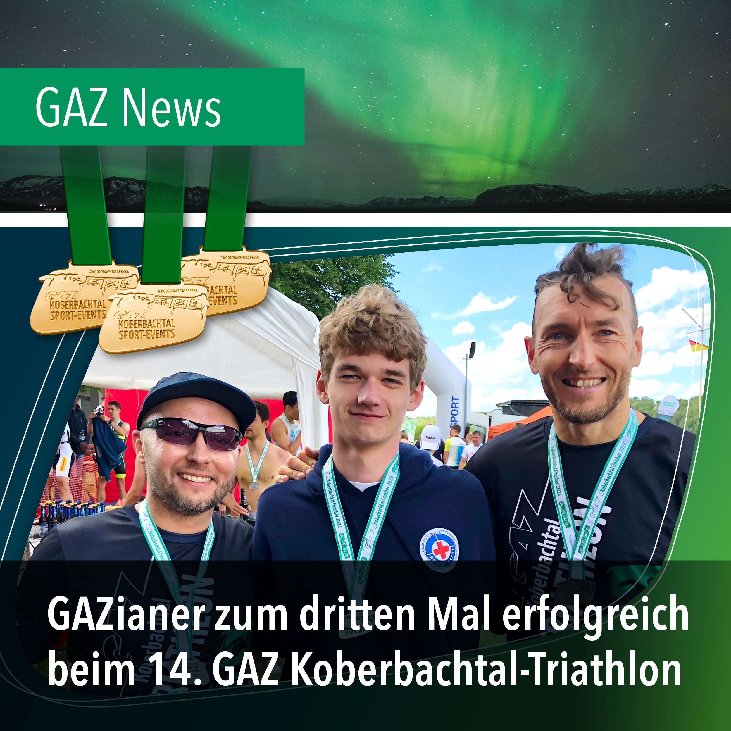 Auf Siegeszug beim 14. GAZ Koberbach Triathlon - Team GAZ schafft den Hattrick!