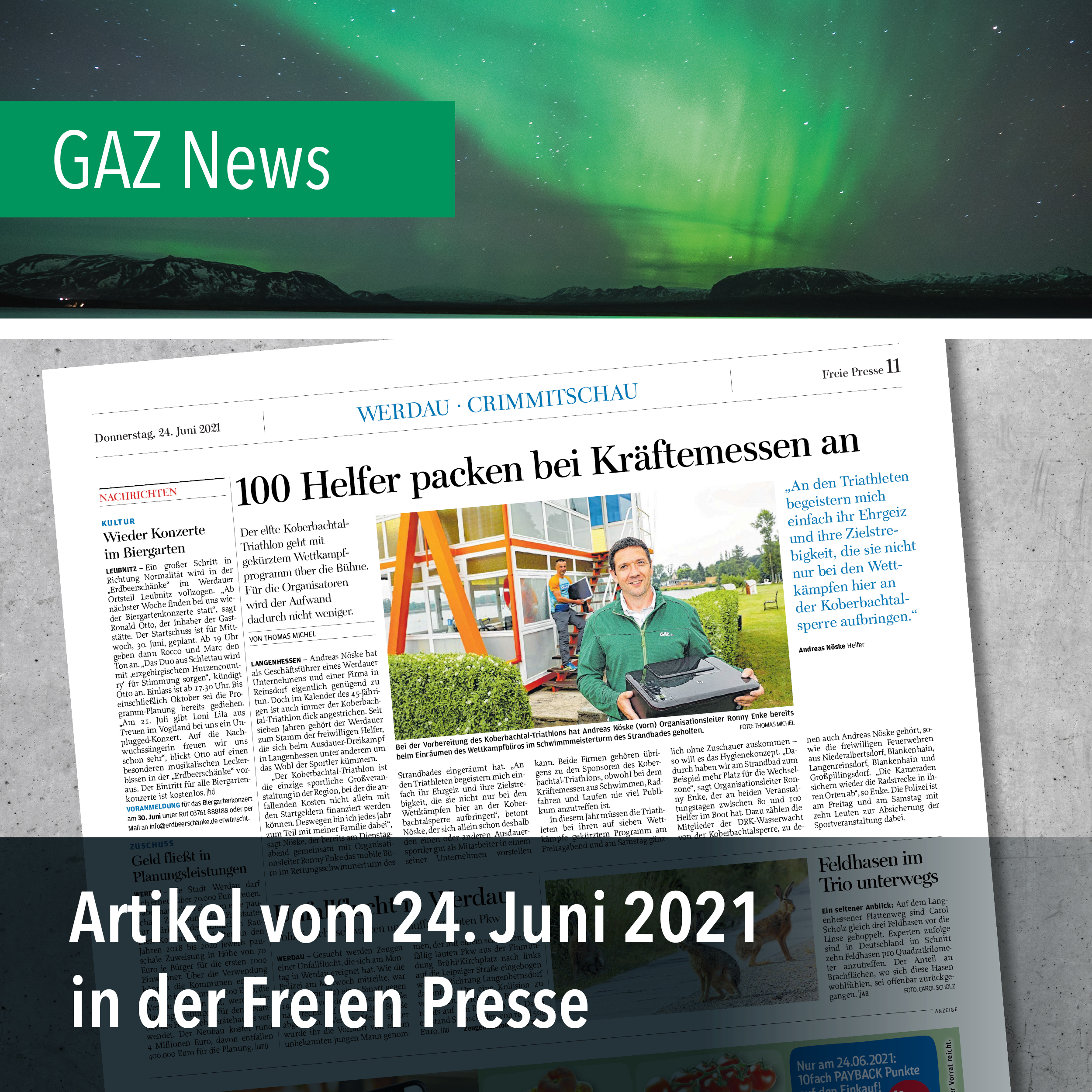 GAZianer helfen beim Koberbachtal-Triathlon